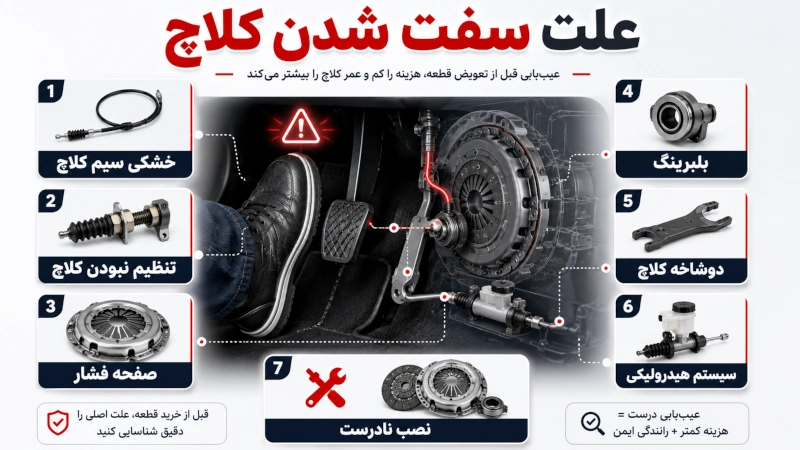 سفت شدن کلاچ خودرو
