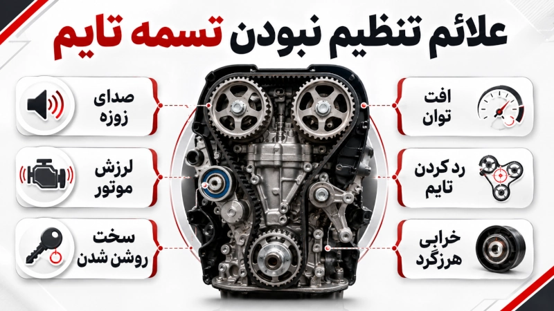 شل یا سفت بودن تسمه تایم