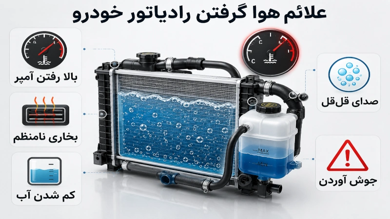 علائم هوا گرفتن رادیاتور خودرو